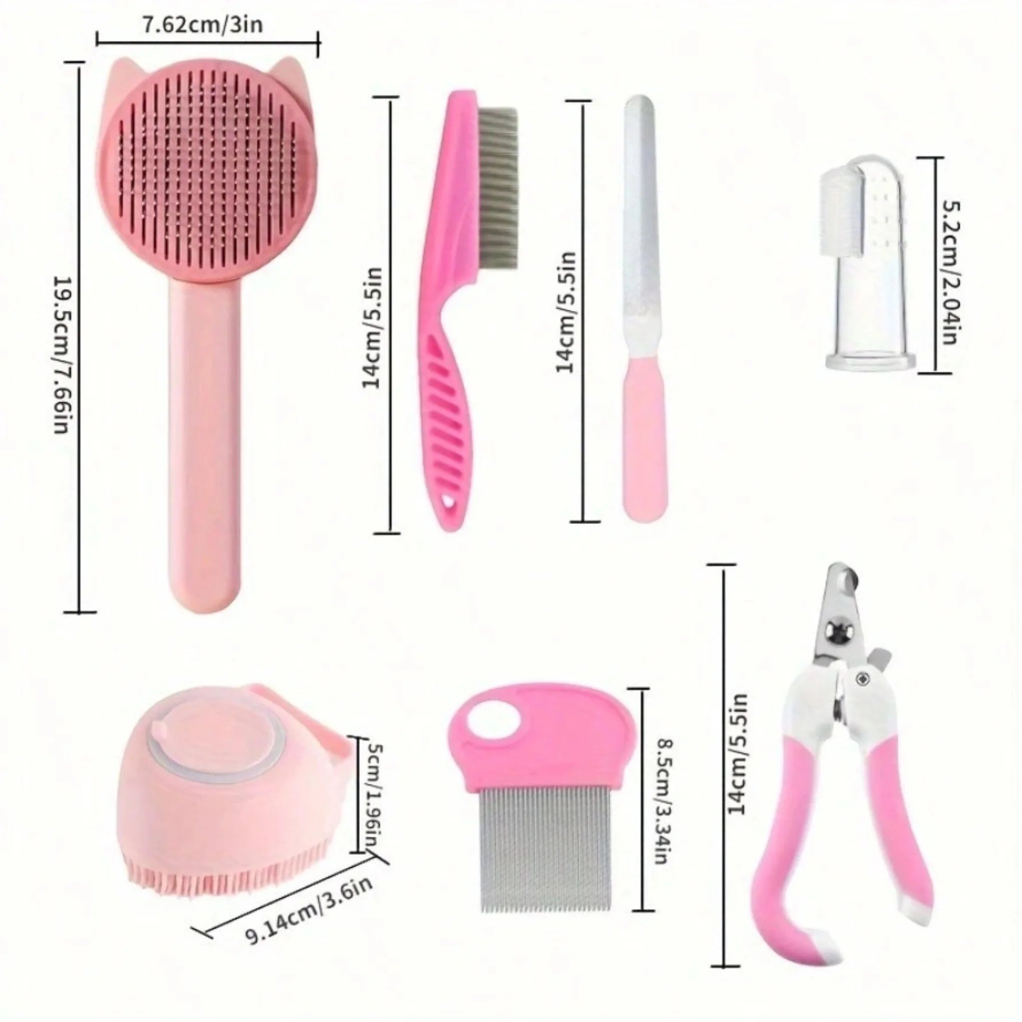 Ultimate 8-Piece Pet Grooming Brush Kit for Cats