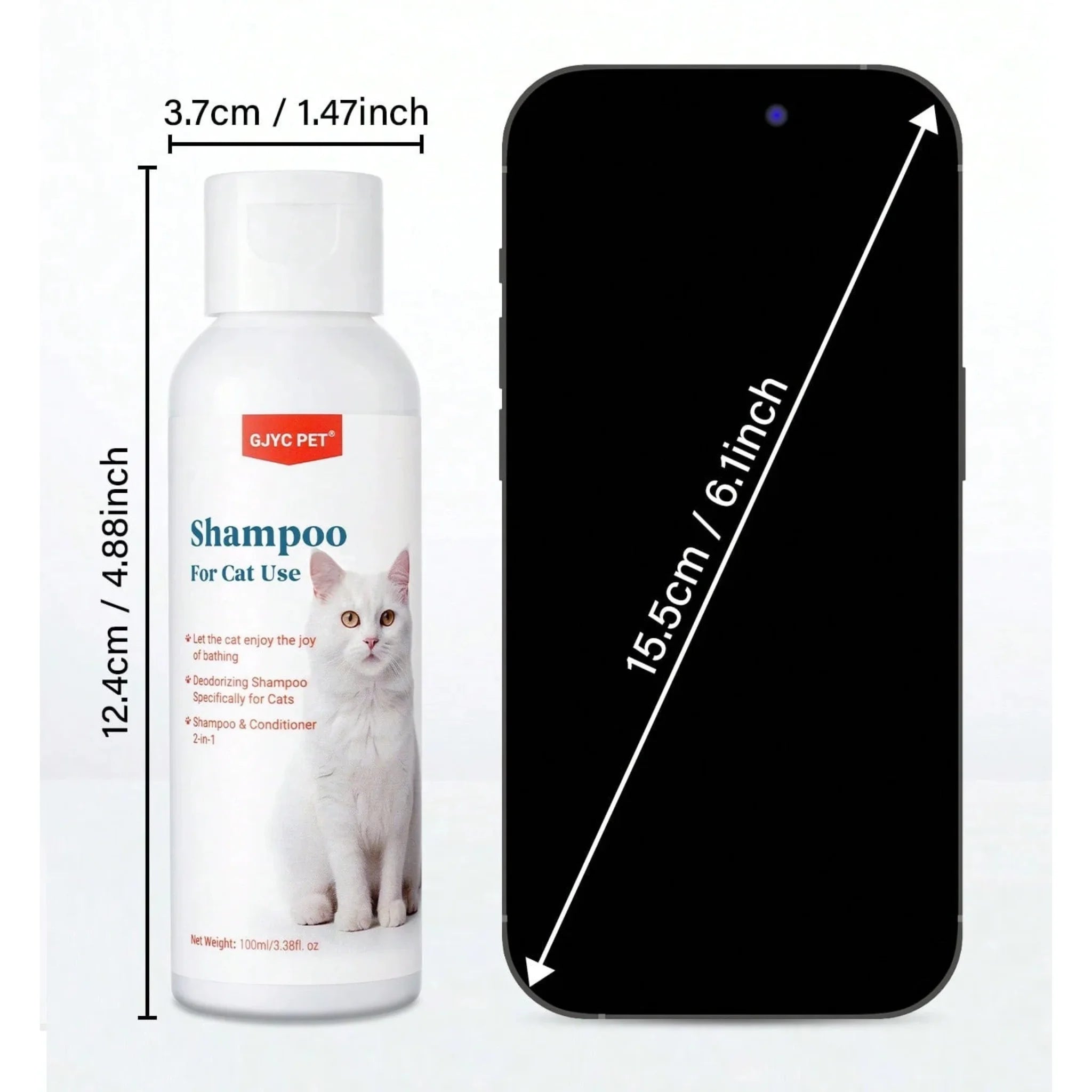 GJYC 2-in-1 Cat Shampoo & Conditioner with Coconut Oil Extract - 3.38 fl. oz.