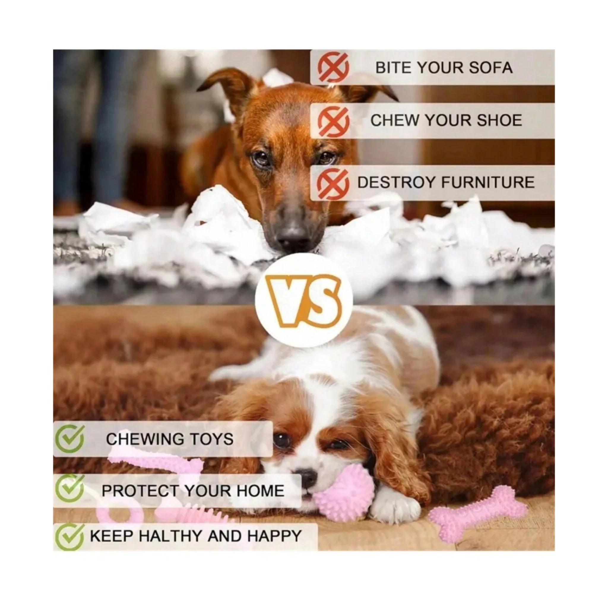 Durable Dog Chew Toy Set - 4 Pieces