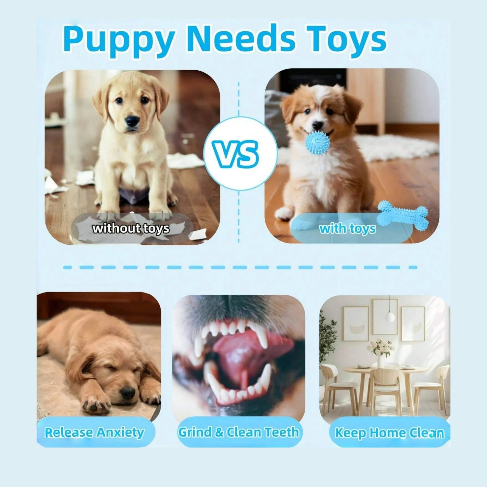 Durable Dog Chew Toy Set - 4 Pieces