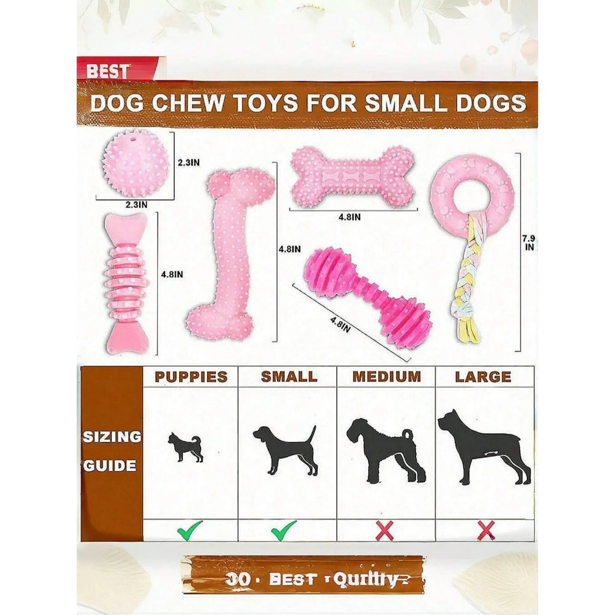 Durable Dog Chew Toy Set - 4 Pieces
