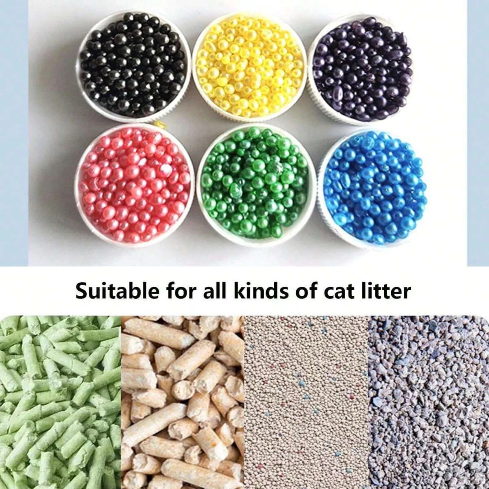 Odor-Eliminating Cat Litter Deodorant Beads - Pink Rose Scent - 250ml