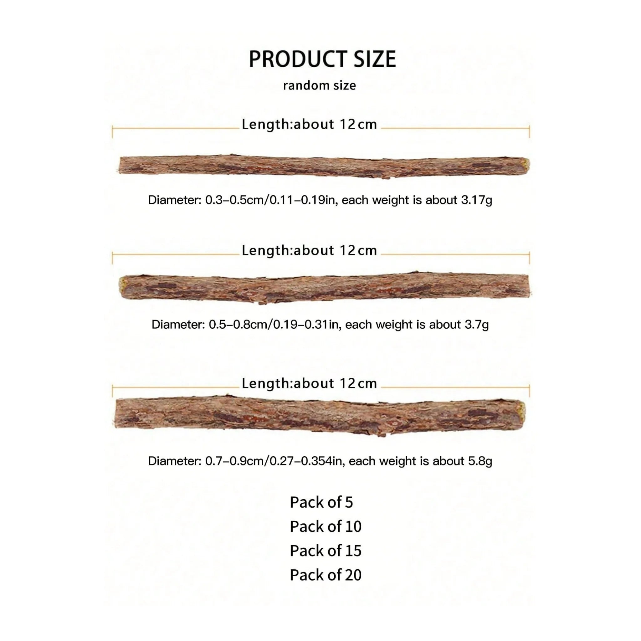 All-Natural 5-Pack Cat Dental Chews & Teeth Cleaning Sticks