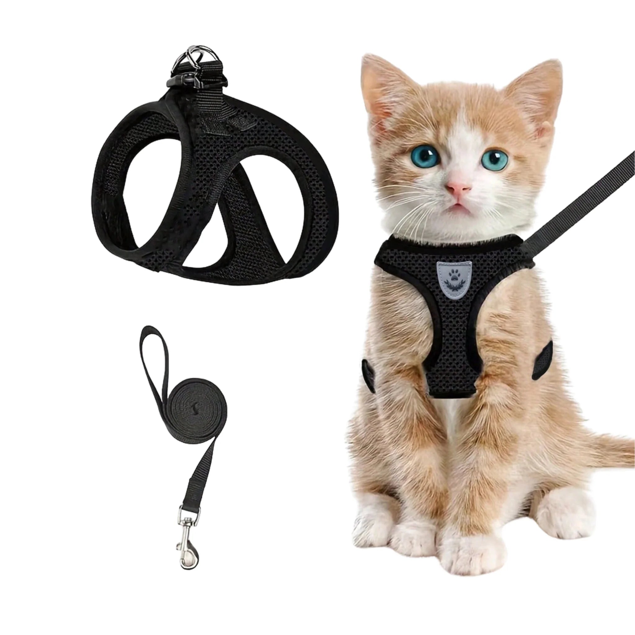 Ultra-Durable Harness Vest for Pets - Small - Obsidian Black