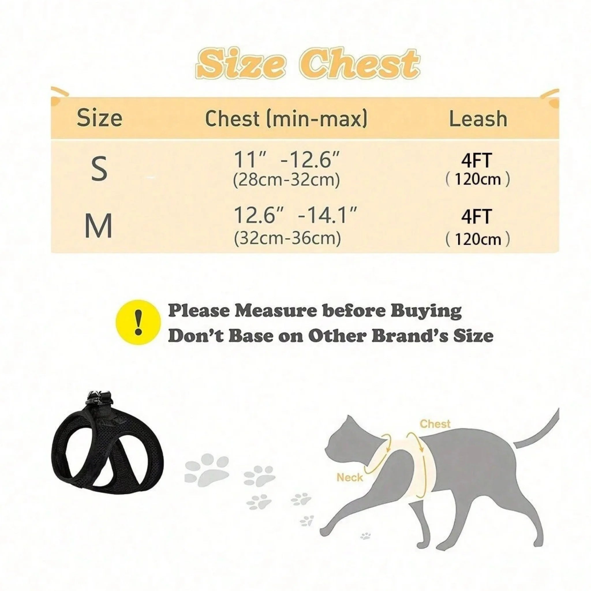 Ultra-Durable Harness Vest for Pets - Small - Obsidian Black