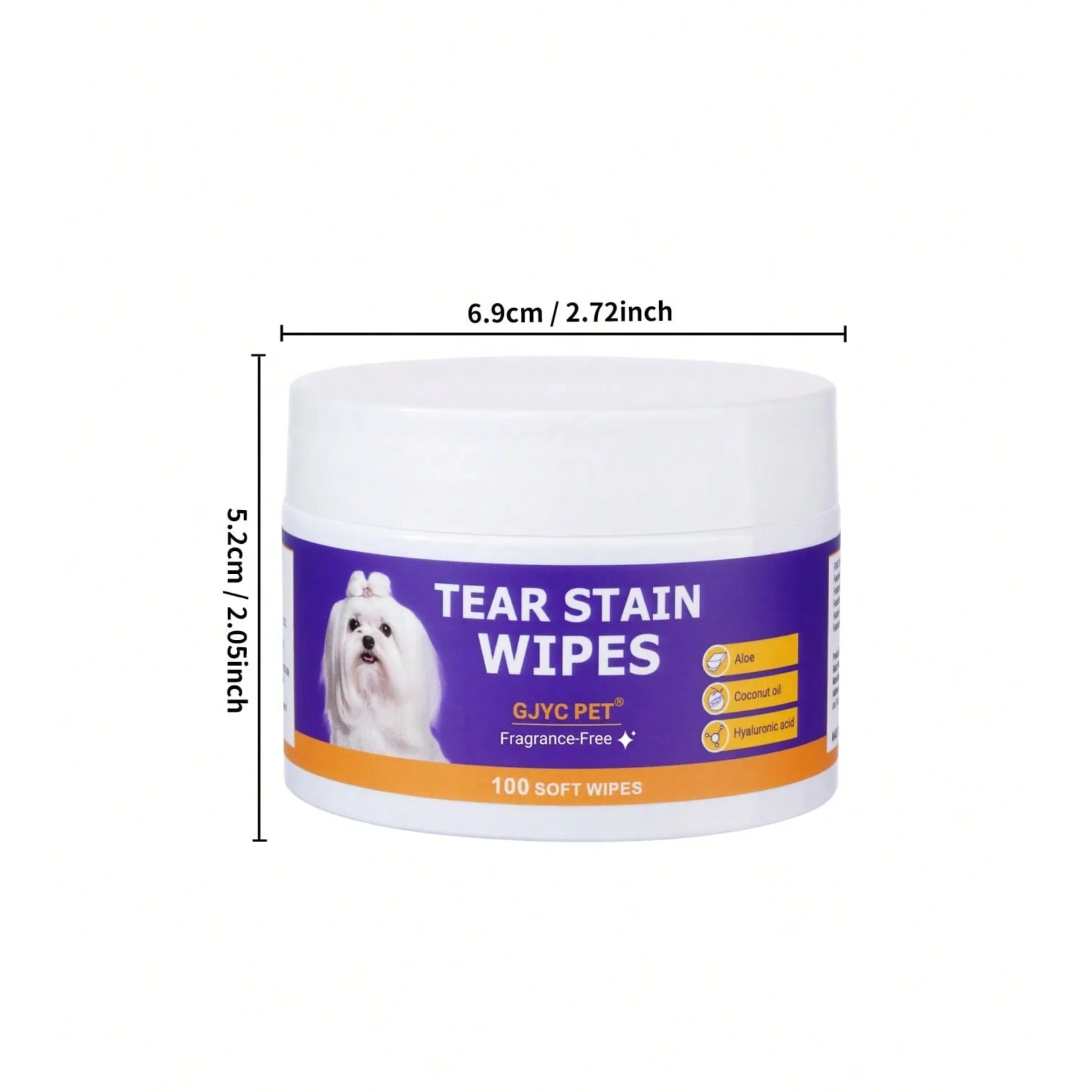 Gentle 100-Count Eye Wipes for Dogs & Cats - Tear Stain Remover