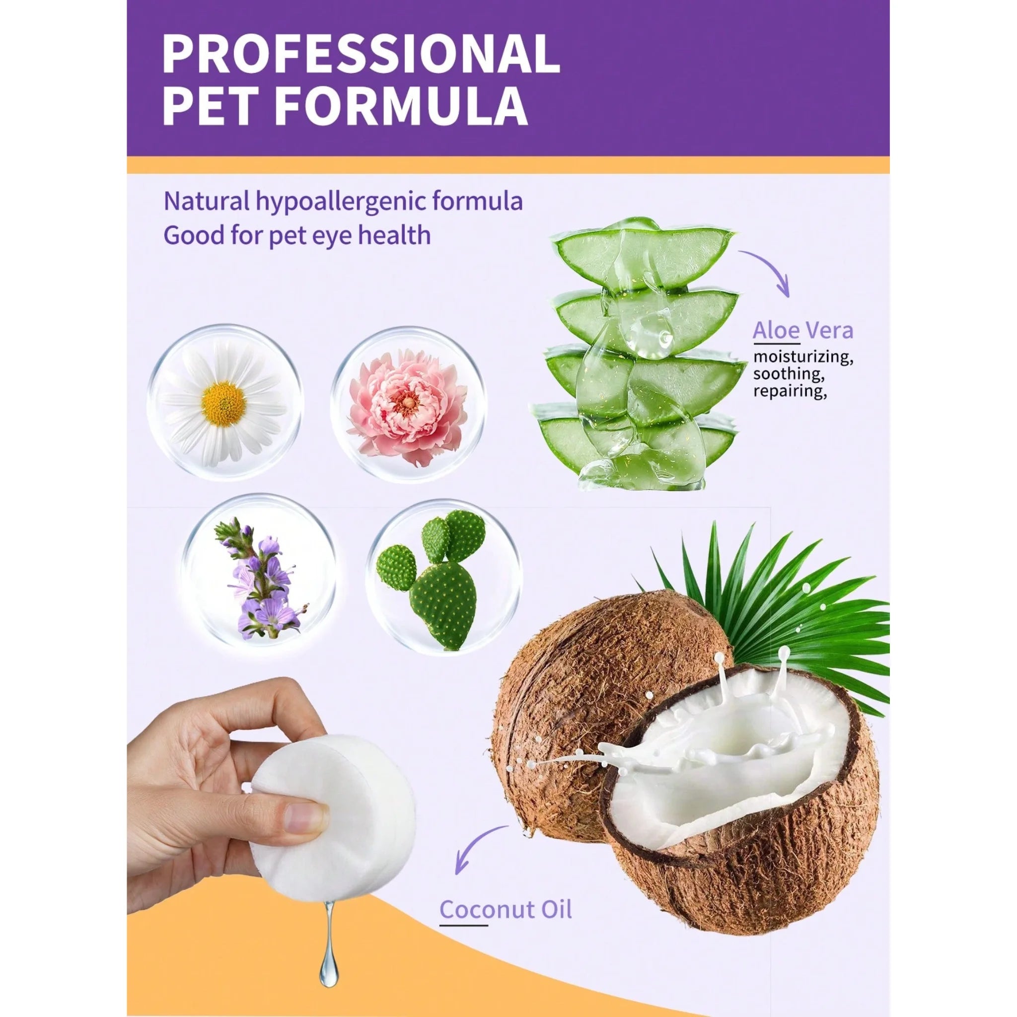 Gentle 100-Count Eye Wipes for Dogs & Cats - Tear Stain Remover