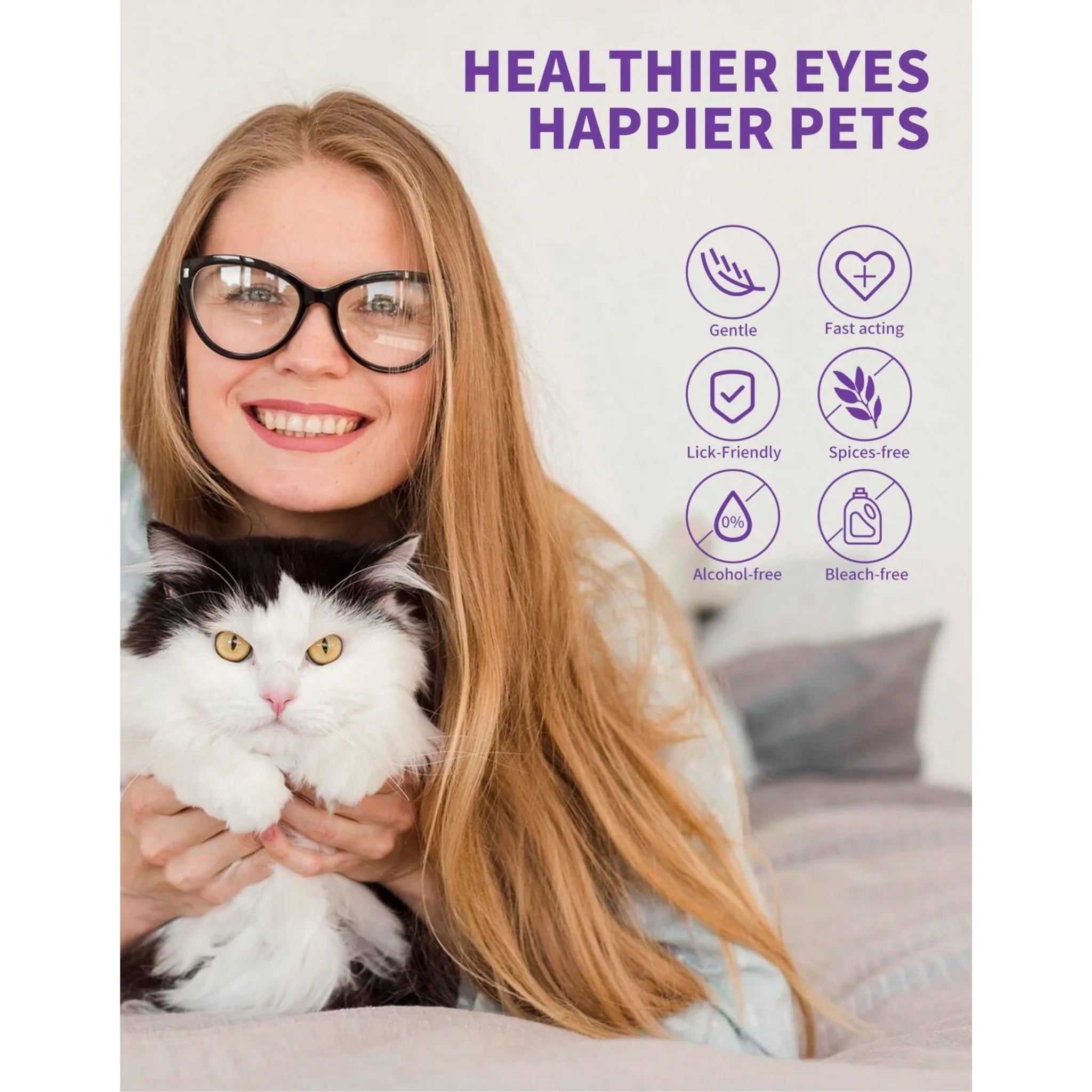 Gentle 100-Count Eye Wipes for Dogs & Cats - Tear Stain Remover