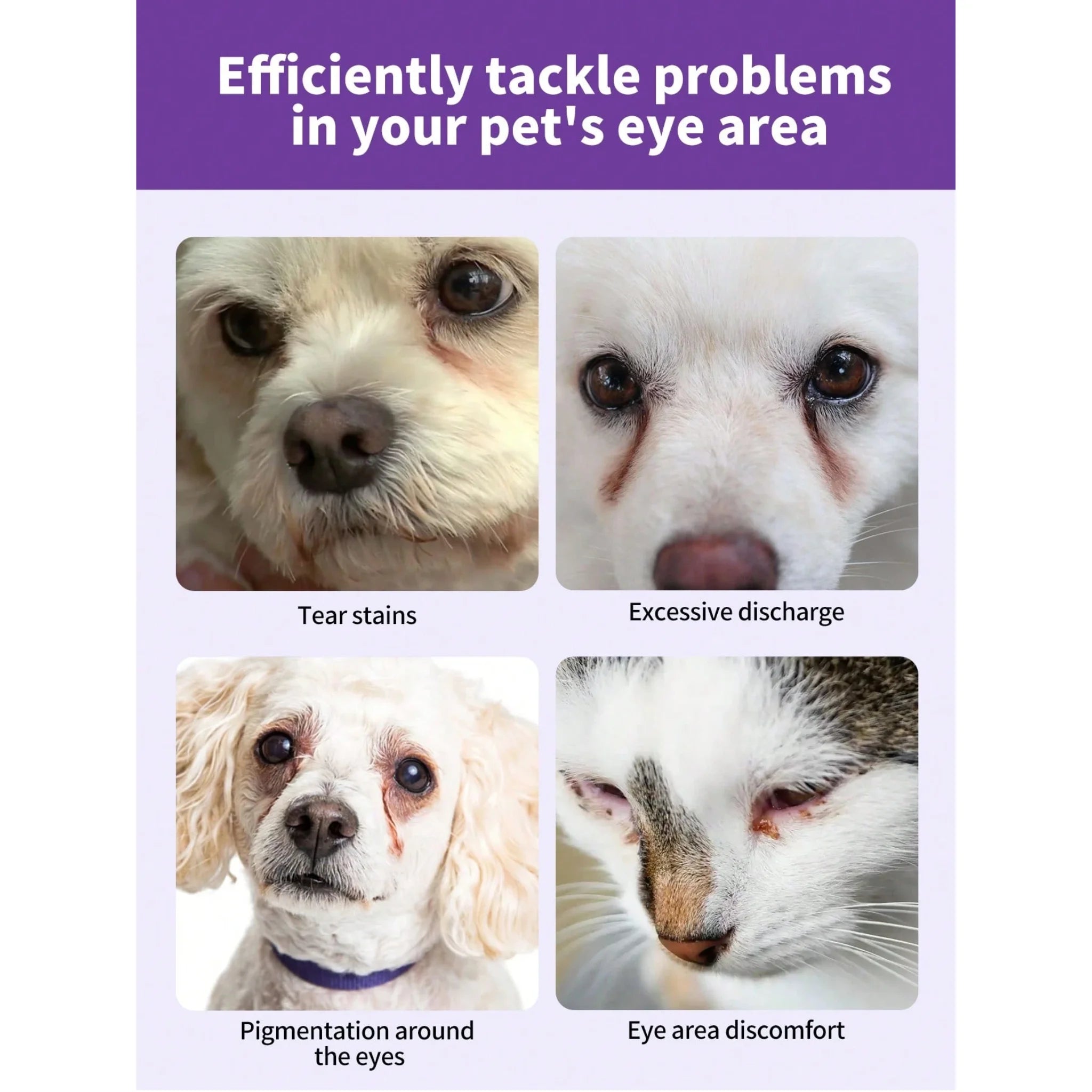 Gentle 100-Count Eye Wipes for Dogs & Cats - Tear Stain Remover