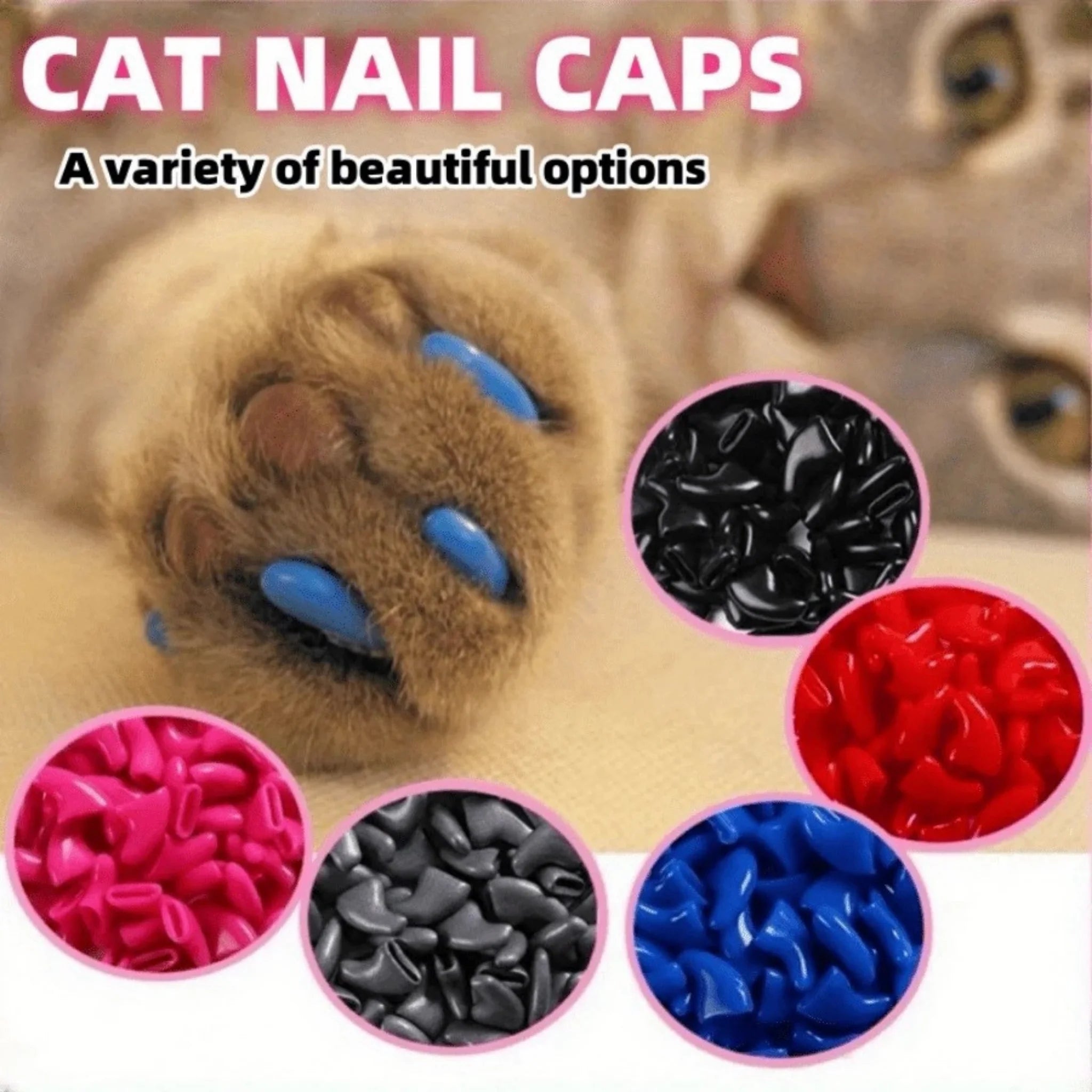 20-Pack Cat Nail Caps Cover Set For Dogs & Cats