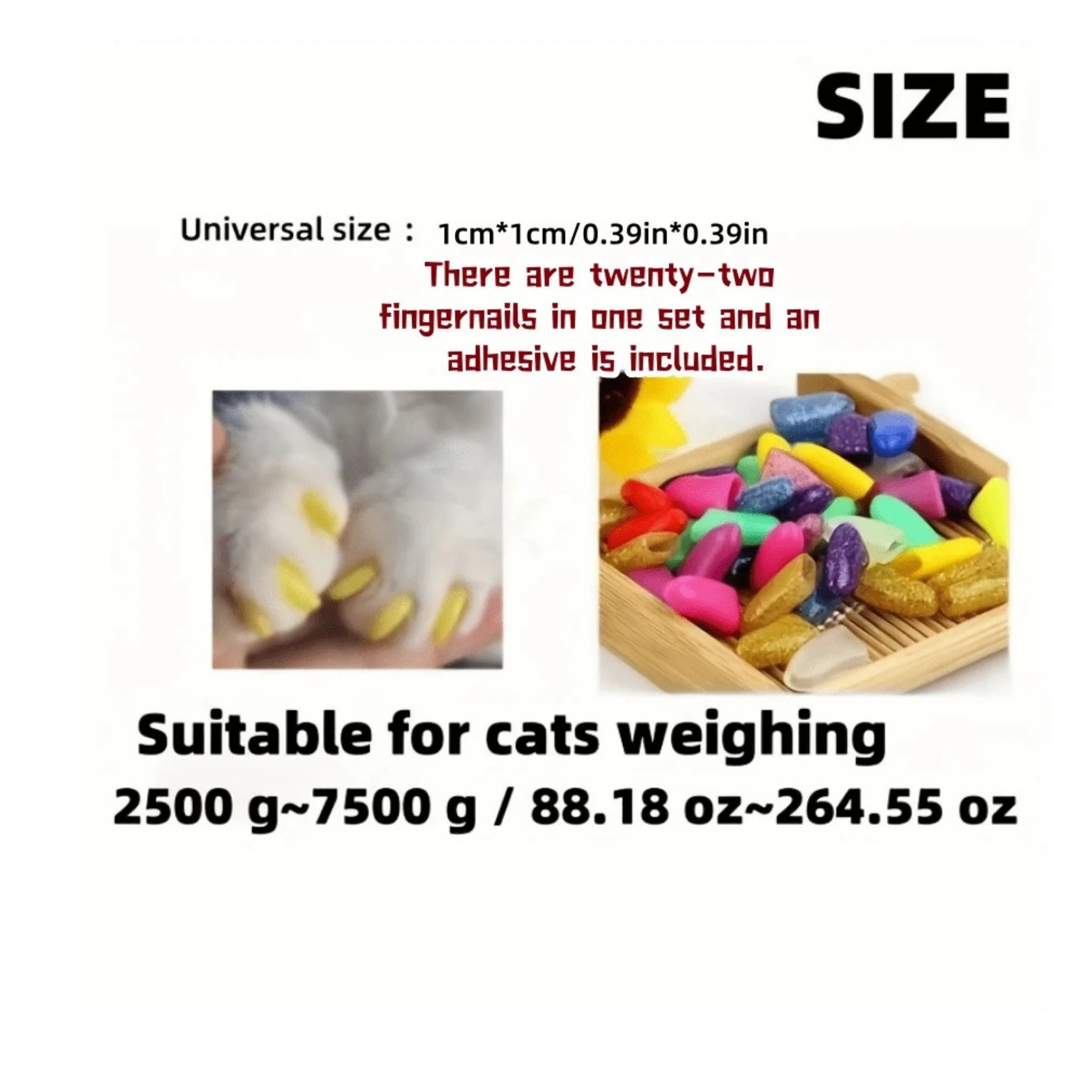 20-Pack Cat Nail Caps Cover Set For Dogs & Cats