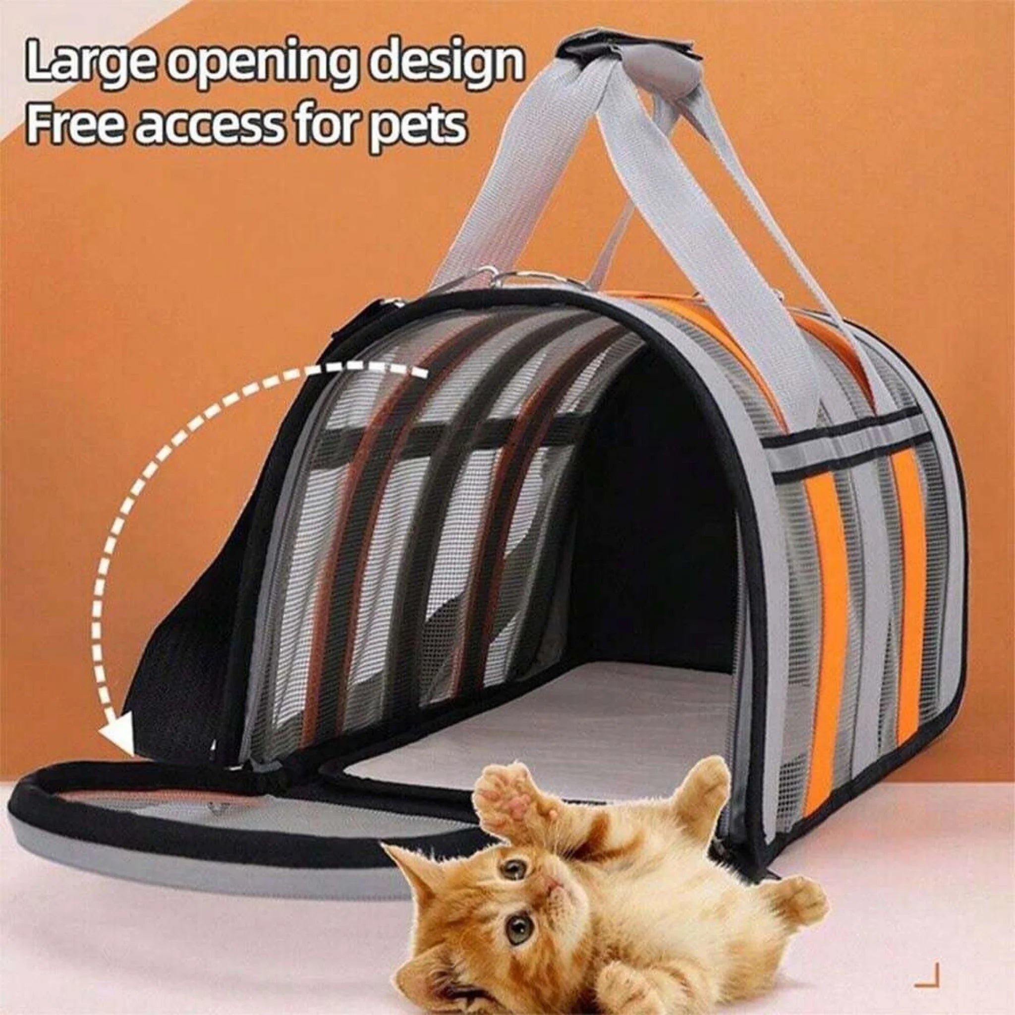 Stylish & Ventilated Pet Carrier Bag - Medium - Sapphire Blue