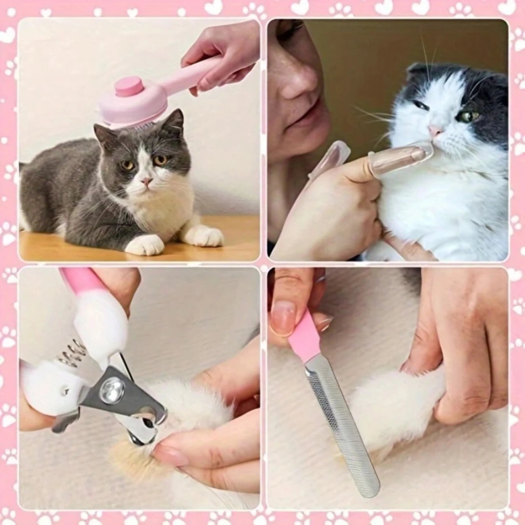 Ultimate 8-Piece Pet Grooming Brush Kit for Cats
