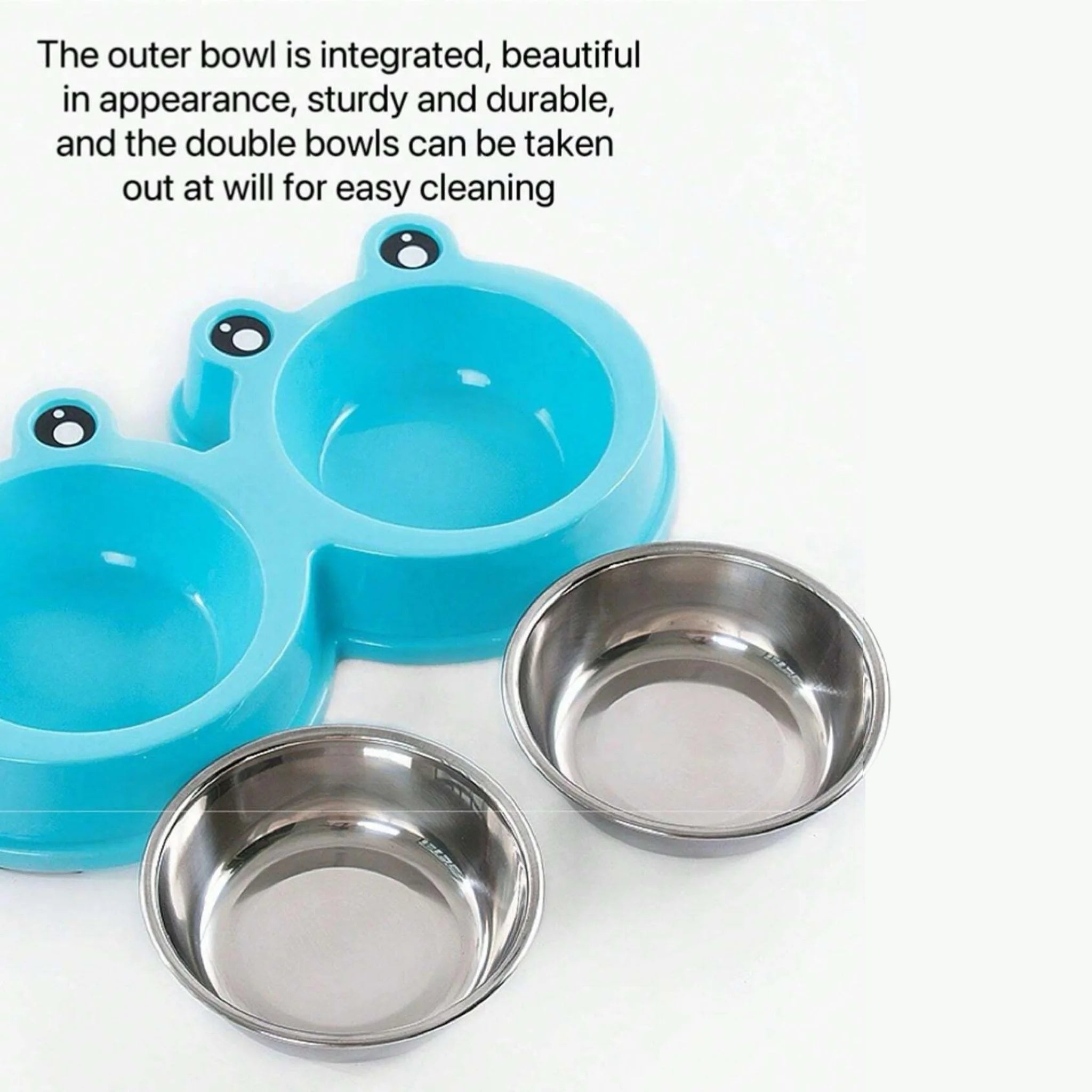 Dual Stainless Steel Pet Feeding & Water Bowls